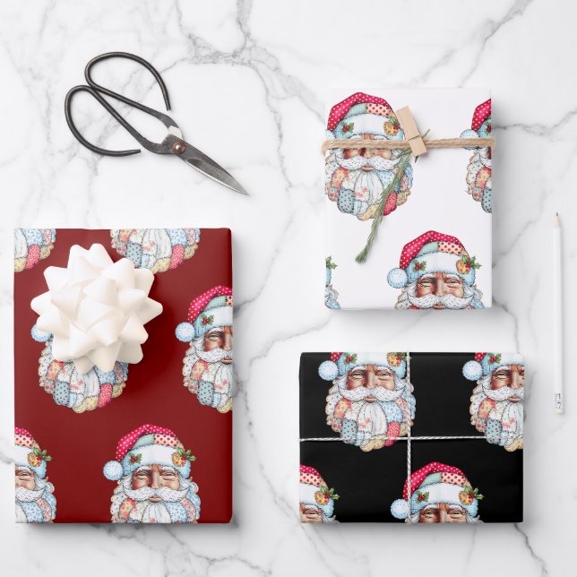 Funny Donald Trump Face Santa Claus Hat Christmas Wrapping Paper Sheets (Front)
