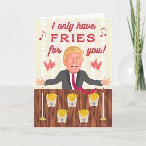 Funny Donald Trump Fast Food Fries Happy Birthday Holiday Card