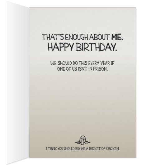 Funny Donald Trump FBI Witch Hunt Birthday Card (Inside (Right))