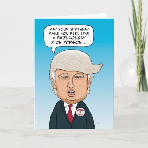 Funny Donald Trump Hairy Birthday Card