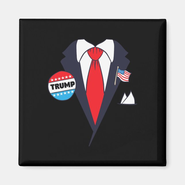Funny Donald Trump Halloween Costume - Cartoon Tee Magnet (Front)