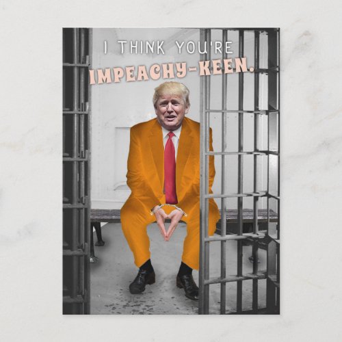 Funny Donald Trump Impeachment Prison Humor Holiday Postcard