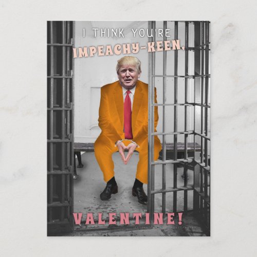 Funny Donald Trump Impeachment Valentines Day Holiday Postcard