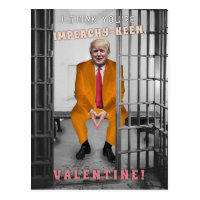 Funny Donald Trump Impeachment Valentine's Day Postcard