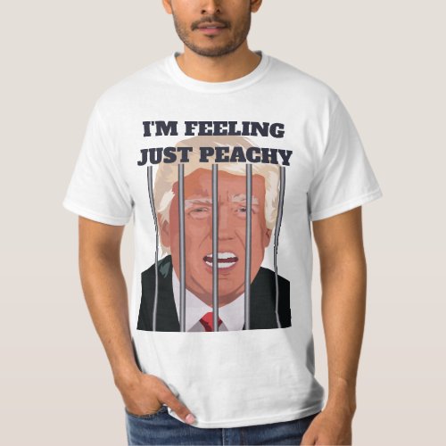 Funny Donald Trump in jail peachy humor T_Shirt