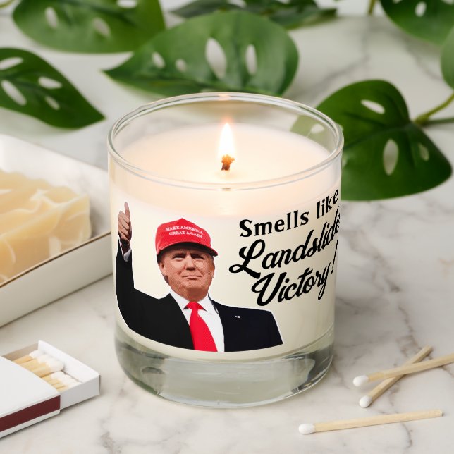Funny Donald Trump Landslide Victory President 47 Scented Candle (Lit)