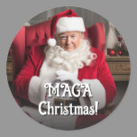 Funny Donald Trump MAGA Christmas Santa Claus Classic Round Sticker