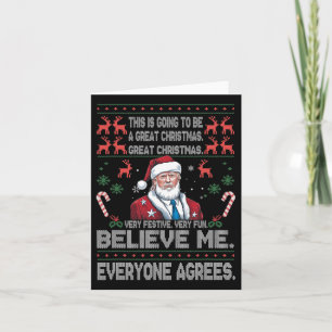 Funny Donald Trump Merry Christmas Xmas Pajamas Ho Card