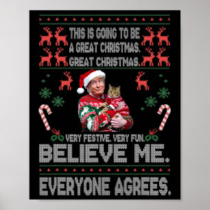 Funny Donald Trump Merry Christmas Xmas Pajamas Ho Poster
