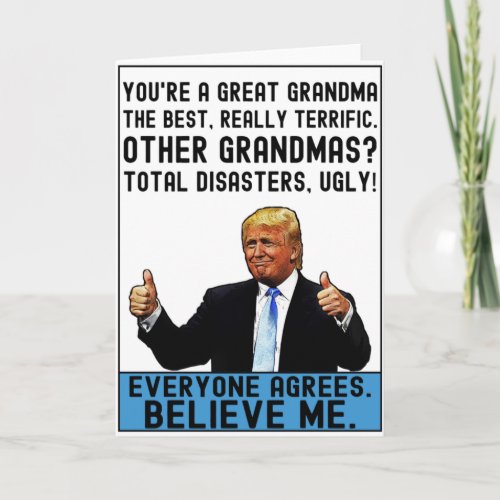 Funny Donald Trump Mothers Day Gift For Grandma Card