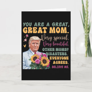 Funny Donald Trump Mothers Day Hold Flower Funny Q Card