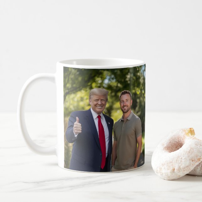 Funny Donald Trump Mugs Your Photo with President (With Donut)