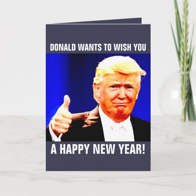 Funny Donald Trump NEW YEARS Greeting cards,BIGLY! Holiday Card (Front)