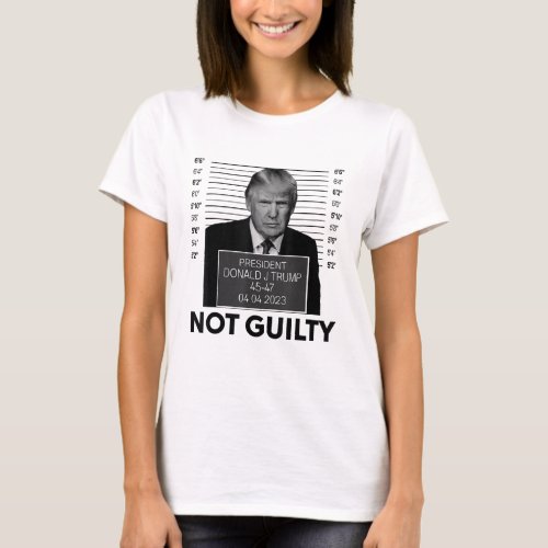 Funny Donald Trump Not Guilty Mug Shot T_Shirt