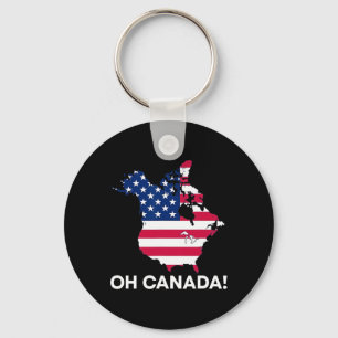 Funny Donald Trump Oh Canada 51st State Usa Americ Keychain