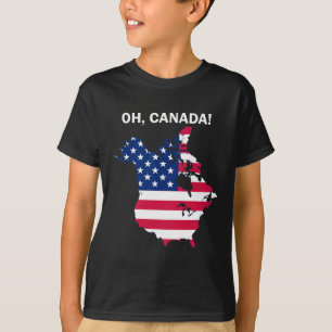 Funny Donald Trump Oh Canada Usa American Flag  T-Shirt