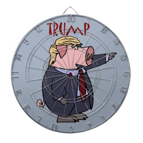 Funny Donald Trump Pig Political Cartoon Dart Board