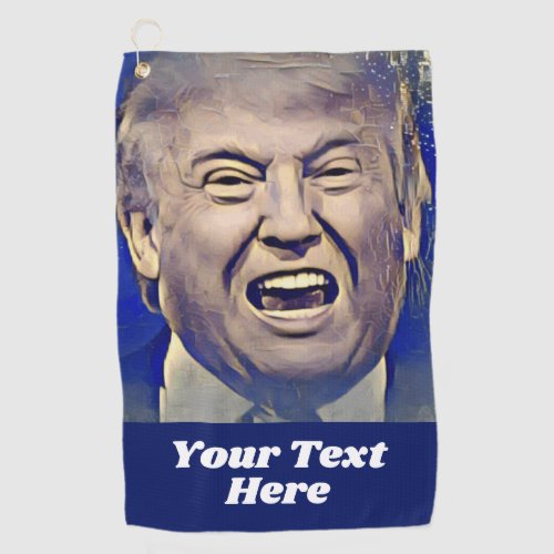 Funny Donald Trump Political Blue Custom Golf Towel