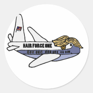 Funny Donald Trump Presidential Airplane Classic Round Sticker