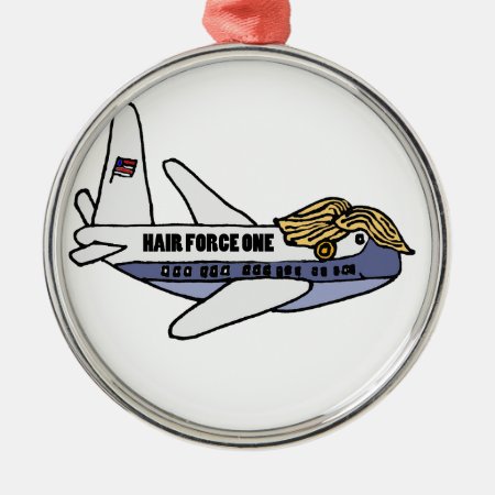 Funny Donald Trump Presidential Airplane Metal Ornament