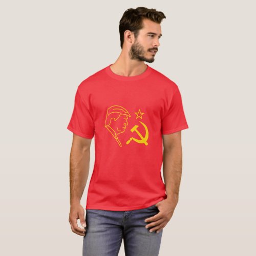 Funny Donald Trump Profile Hammer and Sickle T_Shirt