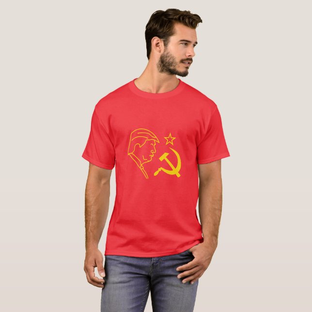 Funny Donald Trump Profile Hammer and Sickle T-Shirt (Front Full)