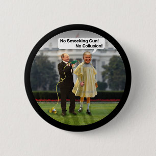 Funny Donald Trump Putin Smocking Gun Joke Button