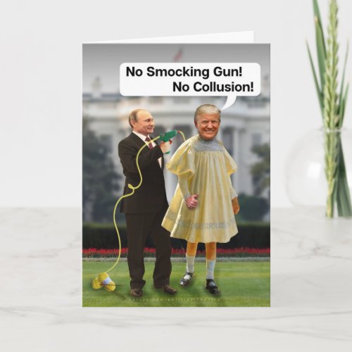 Funny Donald Trump Putin Smocking Gun Joke Card