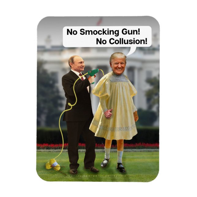 Funny Donald Trump Putin Smocking Gun Joke Magnet (Vertical)