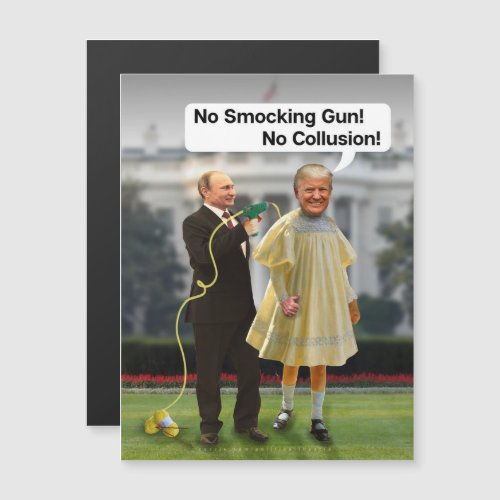 Funny Donald Trump Putin Smocking Gun Joke Magnetic Invitation