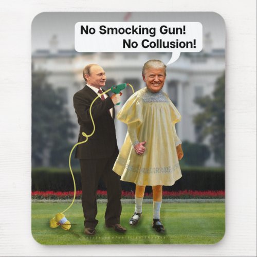 Funny Donald Trump Putin Smocking Gun Joke Mouse Pad