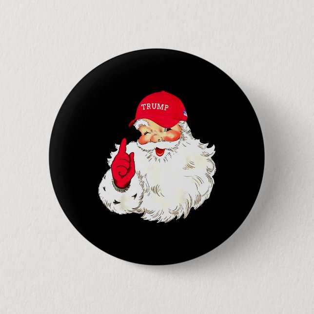 Funny Donald Trump Santa Claus Christmas Holiday  Button (Front)