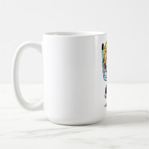 Funny Donald Trump Snorkel Cartoon with Rubber Duc Coffee Mug