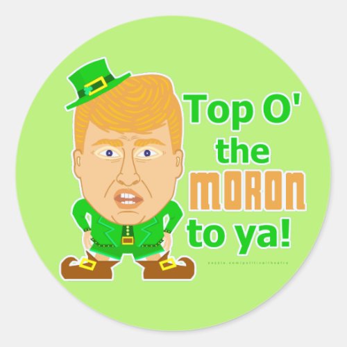 Funny Donald Trump St Patricks Day Leprechaun Classic Round Sticker