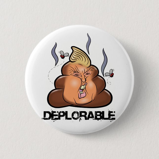Funny Donald Trump - Trumpy-Poo Poo Emoji Icon Button (Front)