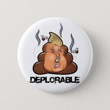 Funny Donald Trump - Trumpy-poo Poo Emoji Icon Button