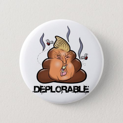 Funny Donald Trump _ Trumpy_Poo Poo Emoji Icon Button
