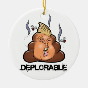 Funny Donald Trump - Trumpy-Poo Poo Emoji Icon Ceramic Ornament