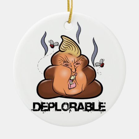 Funny Donald Trump - Trumpy-poo Poo Emoji Icon Ceramic Ornament
