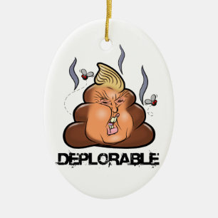 Funny Donald Trump - Trumpy-Poo Poo Emoji Icon Ceramic Ornament
