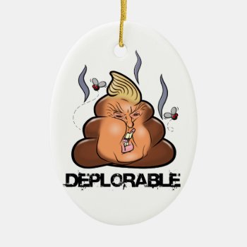 Funny Donald Trump - Trumpy-poo Poo Emoji Icon Ceramic Ornament by DoodleGod at Zazzle