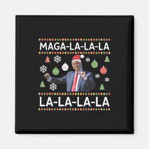Funny Donald Trump Ugly Christmas Sweater. La La L Magnet