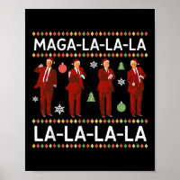 Funny Donald Trump Ugly Christmas Sweater. La La L