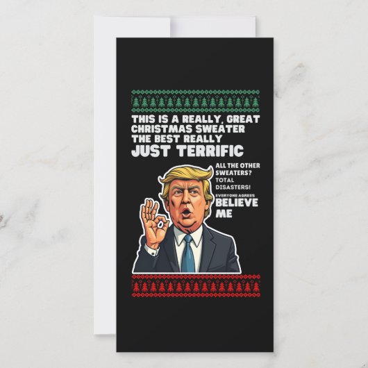 Funny Donald Trump Ugly Christmas Sweater Parody (Front)