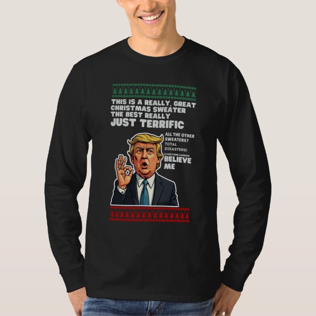 Funny Donald Trump Ugly Christmas Sweater Parody (Front)