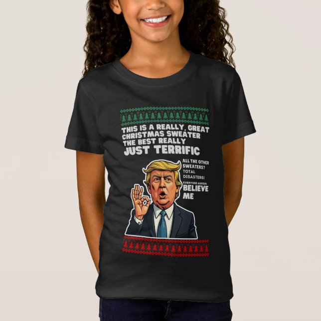 Funny Donald Trump Ugly Christmas Sweater Parody (Front)