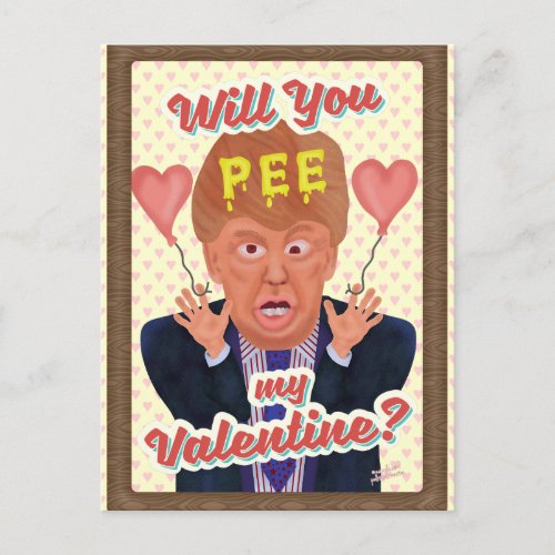 Funny Donald Trump Valentines Day Pee Tape Joke Holiday Postcard