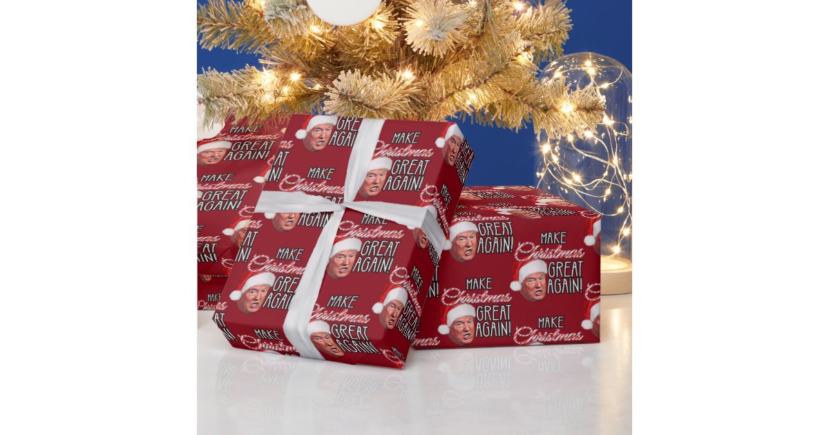 Donald Trump Christmas Wrapping Paper, Gift Wrap Paper, Funny Birthday Gift