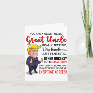 Funny Donald Trump Youre A Really Great Uncle, Unc Card