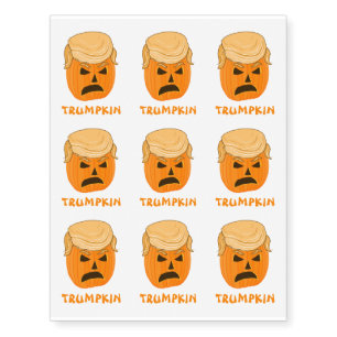 Funny Donald Trumpkin Pumpkin Jack-o-lantern Temporary Tattoos